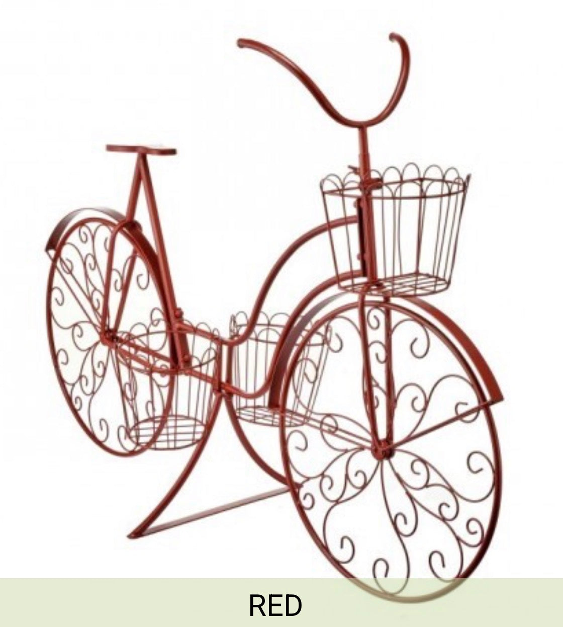 48" METAL KD GARDEN BICYCLE W PLANTERS