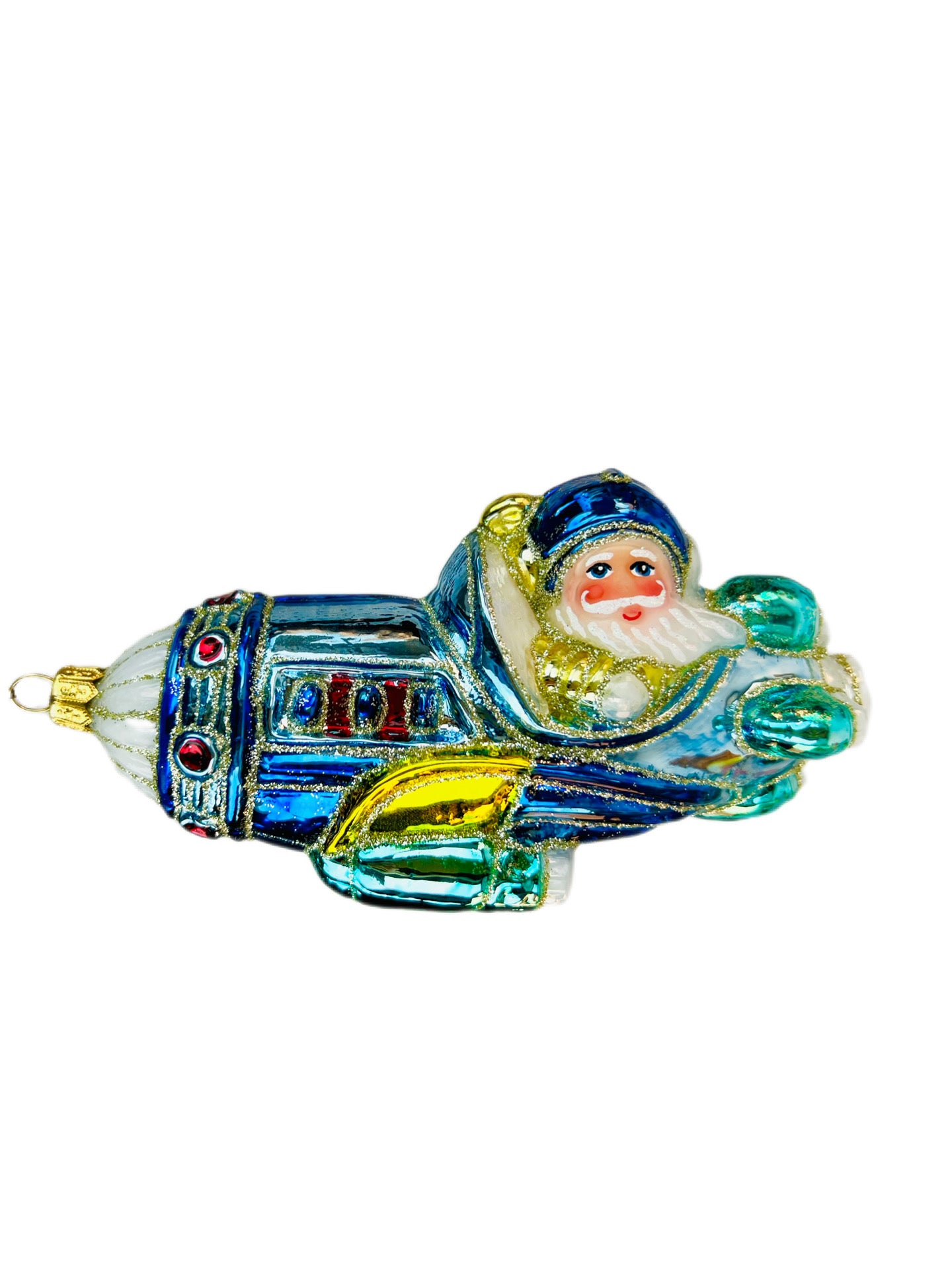 Spaceman Santa in rocket