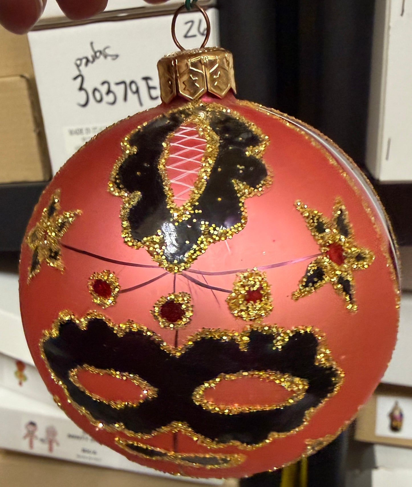 VINTAGE Christopher Radko ALPINE BLUSH Bright Pink Round Ball Ornament 86-042-0