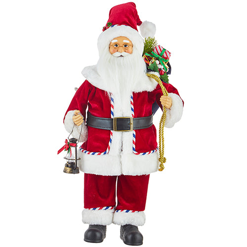 18" AIRMAIL SANTA WITH LIGHTED LANTERN