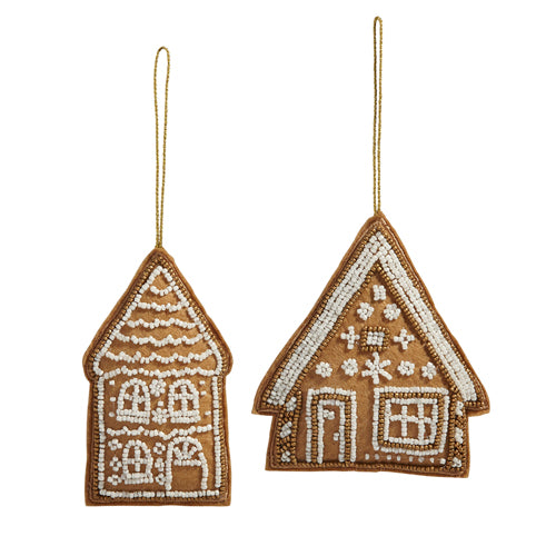 4.5" Embroidered Gingerbread House Ornament