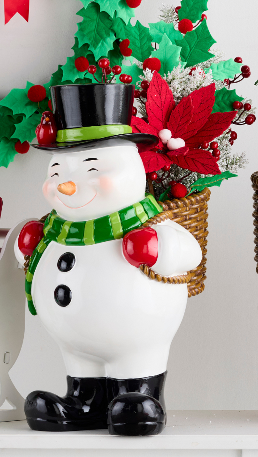 20" SNOWMAN WITH BASKET