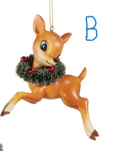 4.5" BROWN VINTAGE DEER ORNAMENT