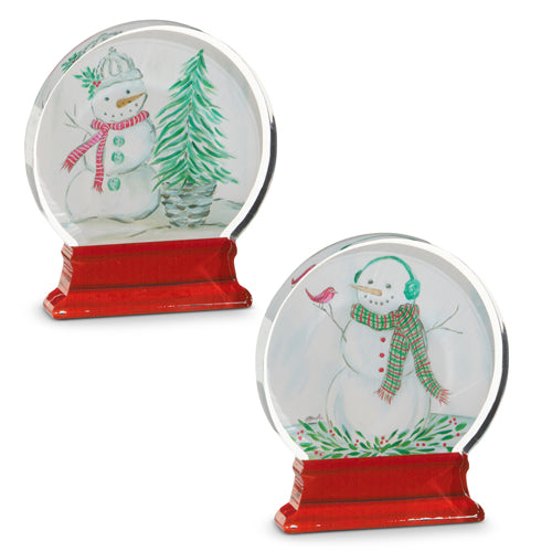 6" SNOWMAN ACRYLIC SNOW GLOBE CUT OUT