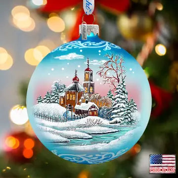 Village Ball Glass Ornament Holiday Splendor By Debrekht