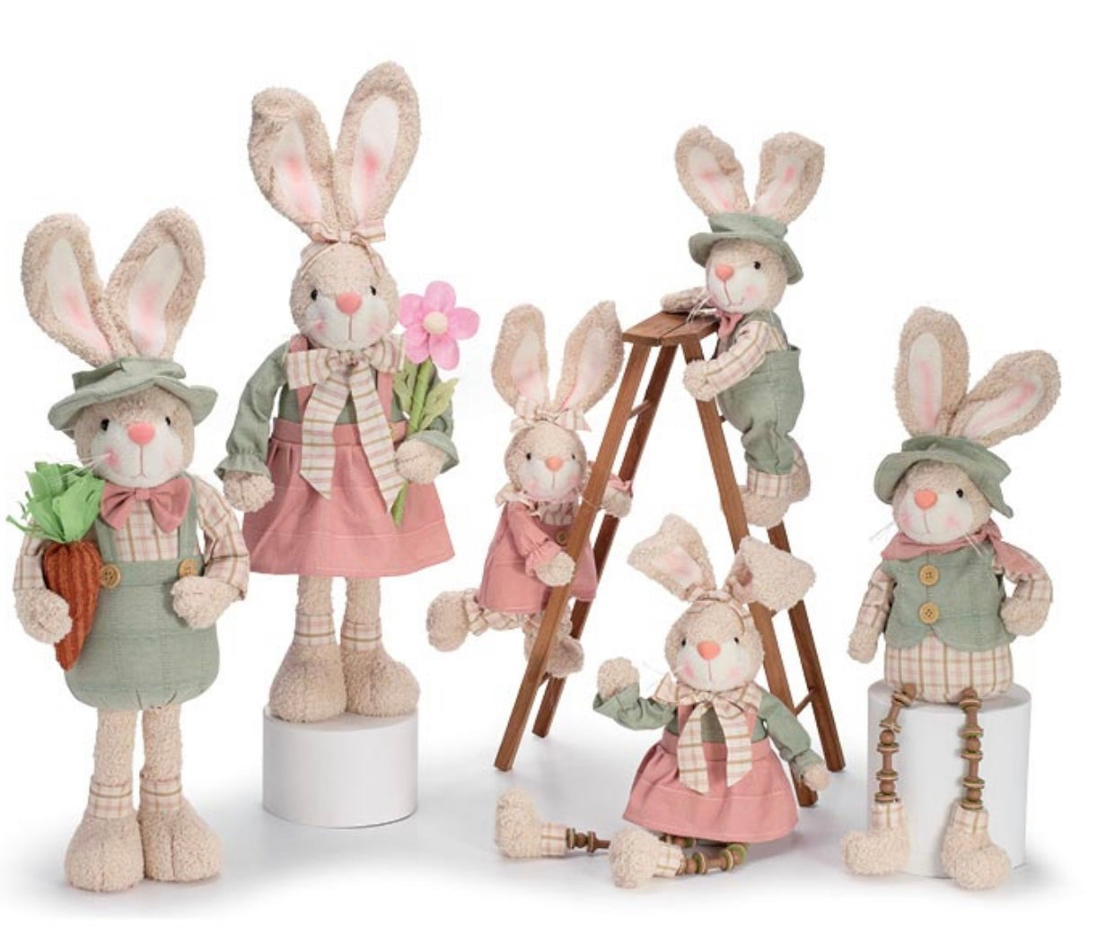 DECOR ASSORTED EASTER BUNNY FAMILY 5 PC