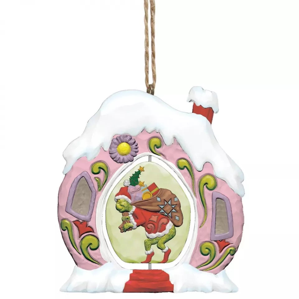 Jim Shore Dr. Seuss Whoville House Rotating Grinch Ornament