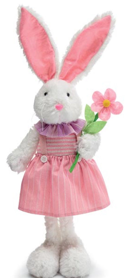 STANDING GIRL BUNNY WITH FLOWER IN HAND