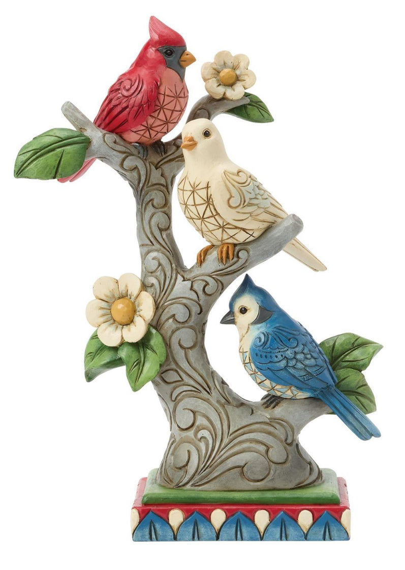 Patriotic Birds in Tree