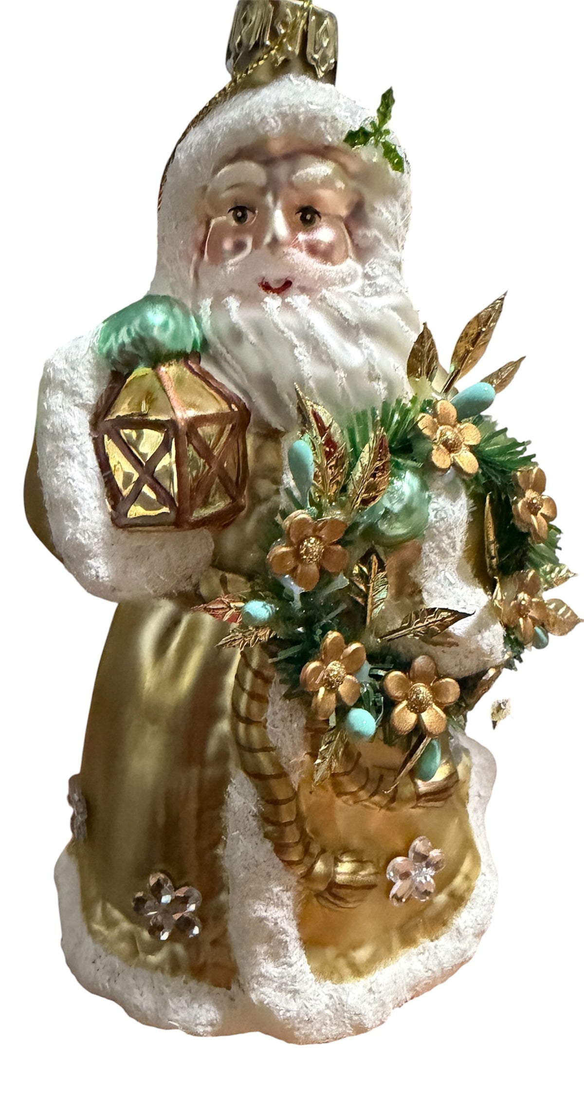 Gold Santa Ornament