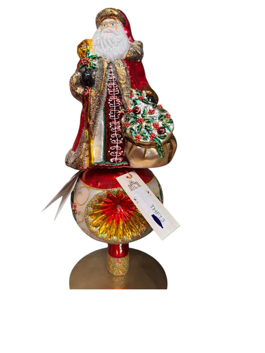 HOLLY BERRY SANTA TREE TOPPER