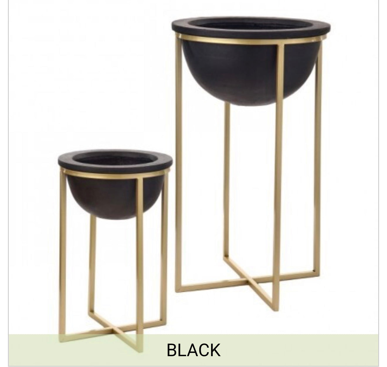 MGO GOLD METAL BOWL PLANTER 18-26" SET2