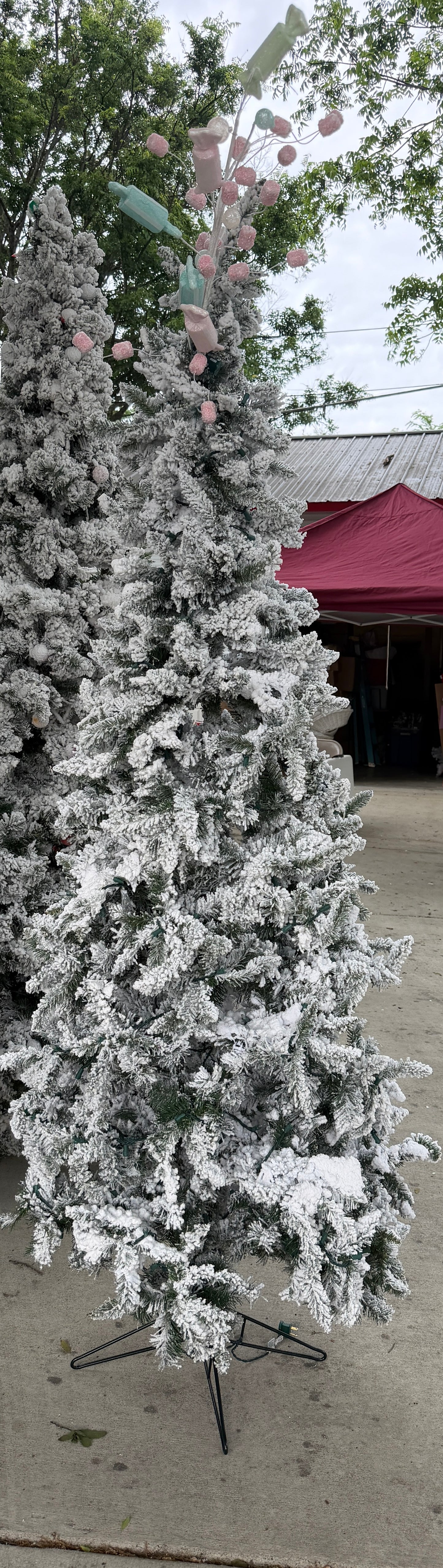7.5 ft flocked Vickerman Tree- Display