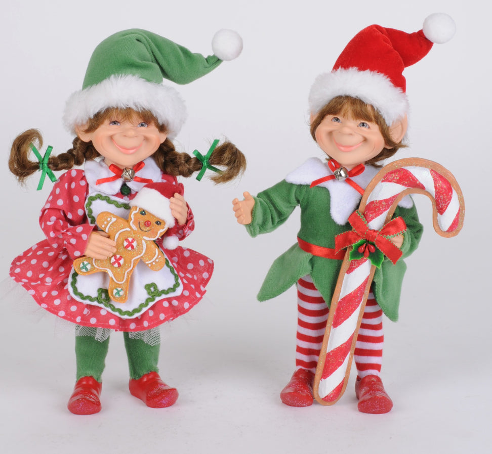 Red Polka Dot Candy Cane Elf Set