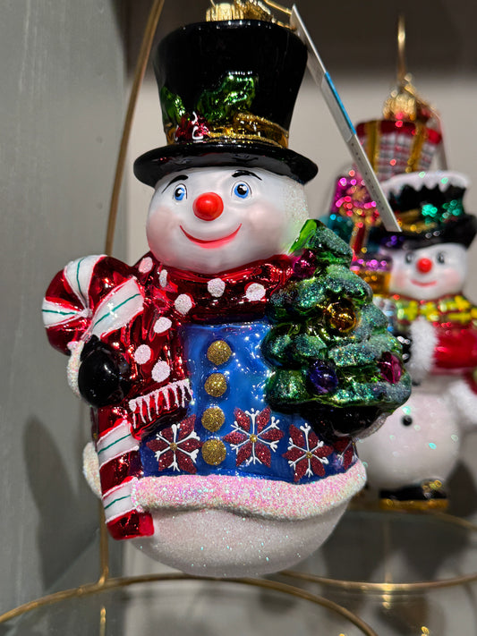 CHEERFUL SNOWMAN FORM CANDY CANE LANE