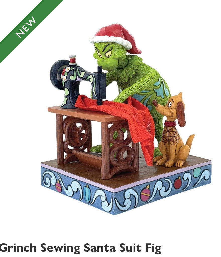 Grinch Sewing Santa Suit Figure