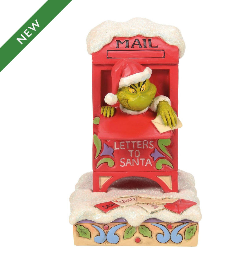 Grinch in Mailbox Figurine