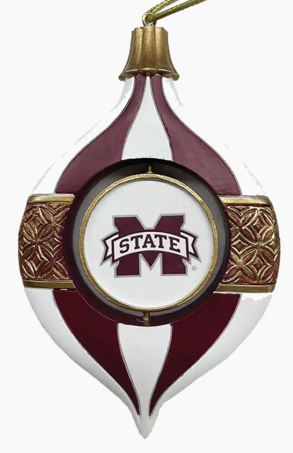 5.5" Mississippi State Spinning Bulb Ornament