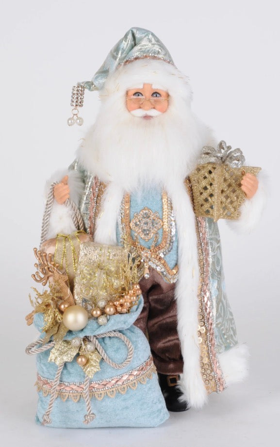 Lighted Blue Elegance Santa