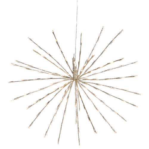 23" CHAMPAGNE STARBURST WITH 150 WARM WHITE STEADY AND TWINKLE LIGHTS