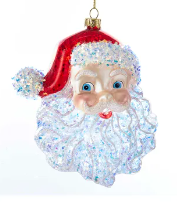 Glass Santa Head Ornament
