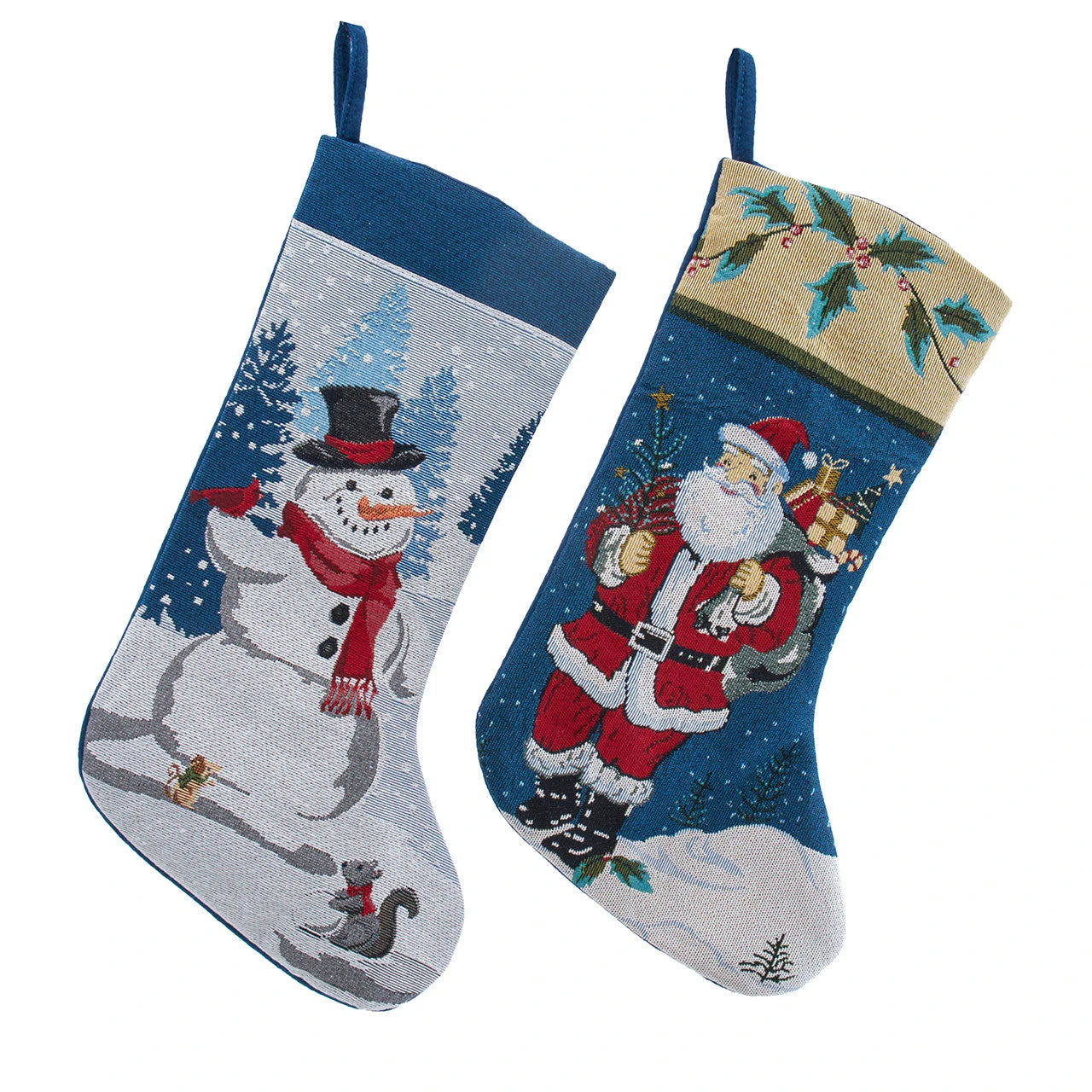 Santa & Snowman Tapestry Stocking