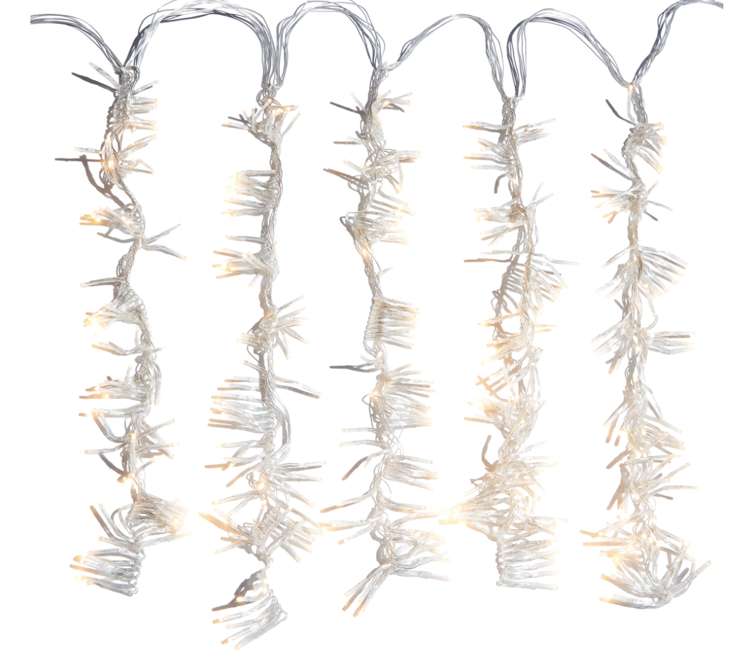 10' CLEAR WIRE FLOWING CLUSTER w/960 WARM WHITE LIGHTS w/REMOTE NEW RAZ L4037042