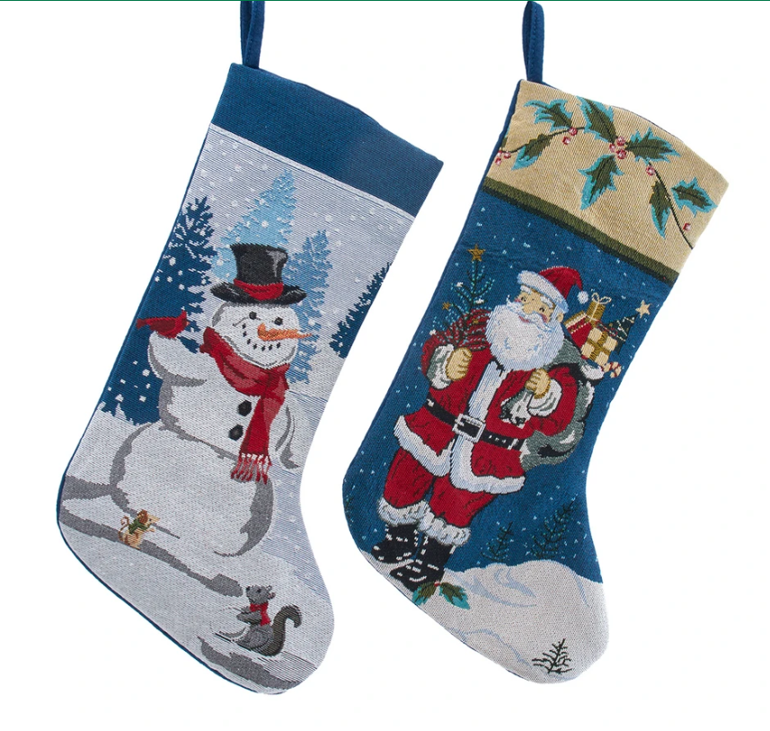 Santa & Snowman Tapestry Stocking