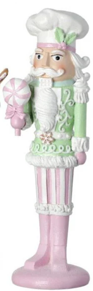 11.5"RESIN PASTEL CANDY NUTCRACKER