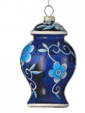 4.5"GLS FLORAL URN ORNAMENT
