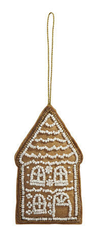 4.5" Embroidered Gingerbread House Ornament