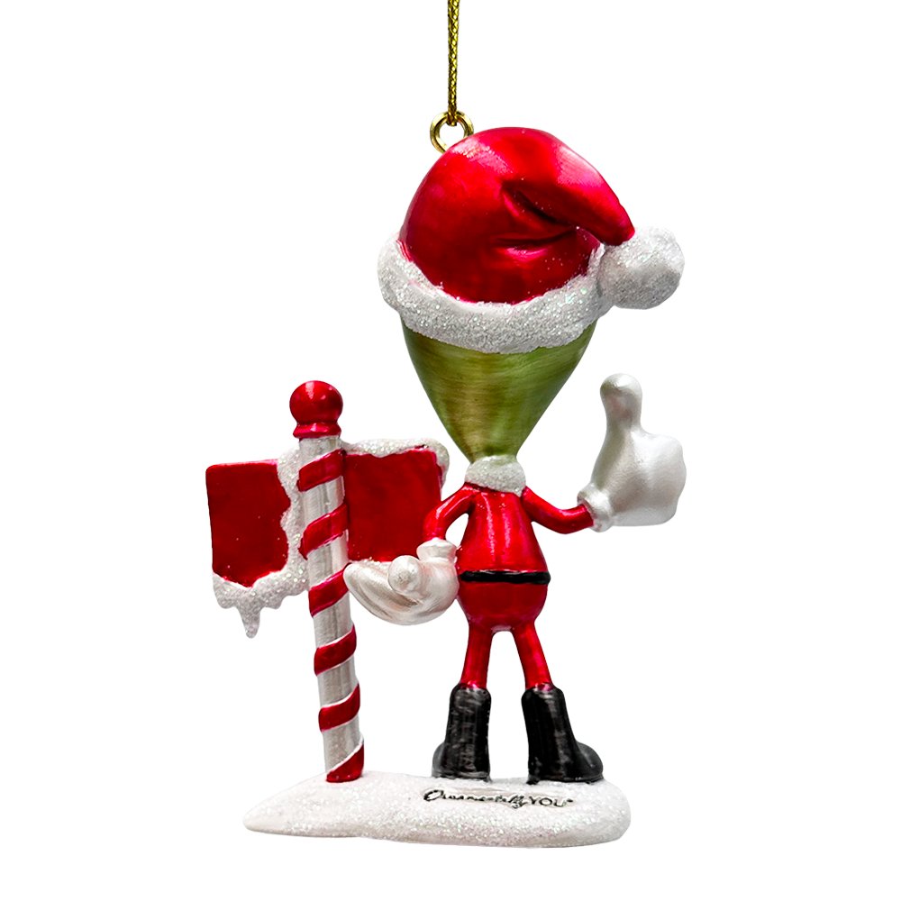 Greetings Earthlings Alien Ornament, Unique UFO Christmas Decor