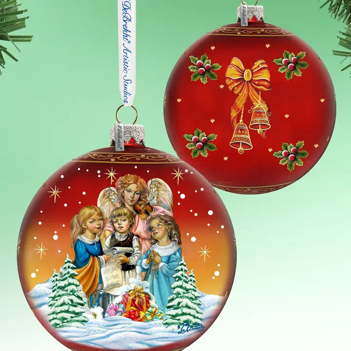 Guardian Angel Glass Orn, Handpainted Le By G.Debrekht