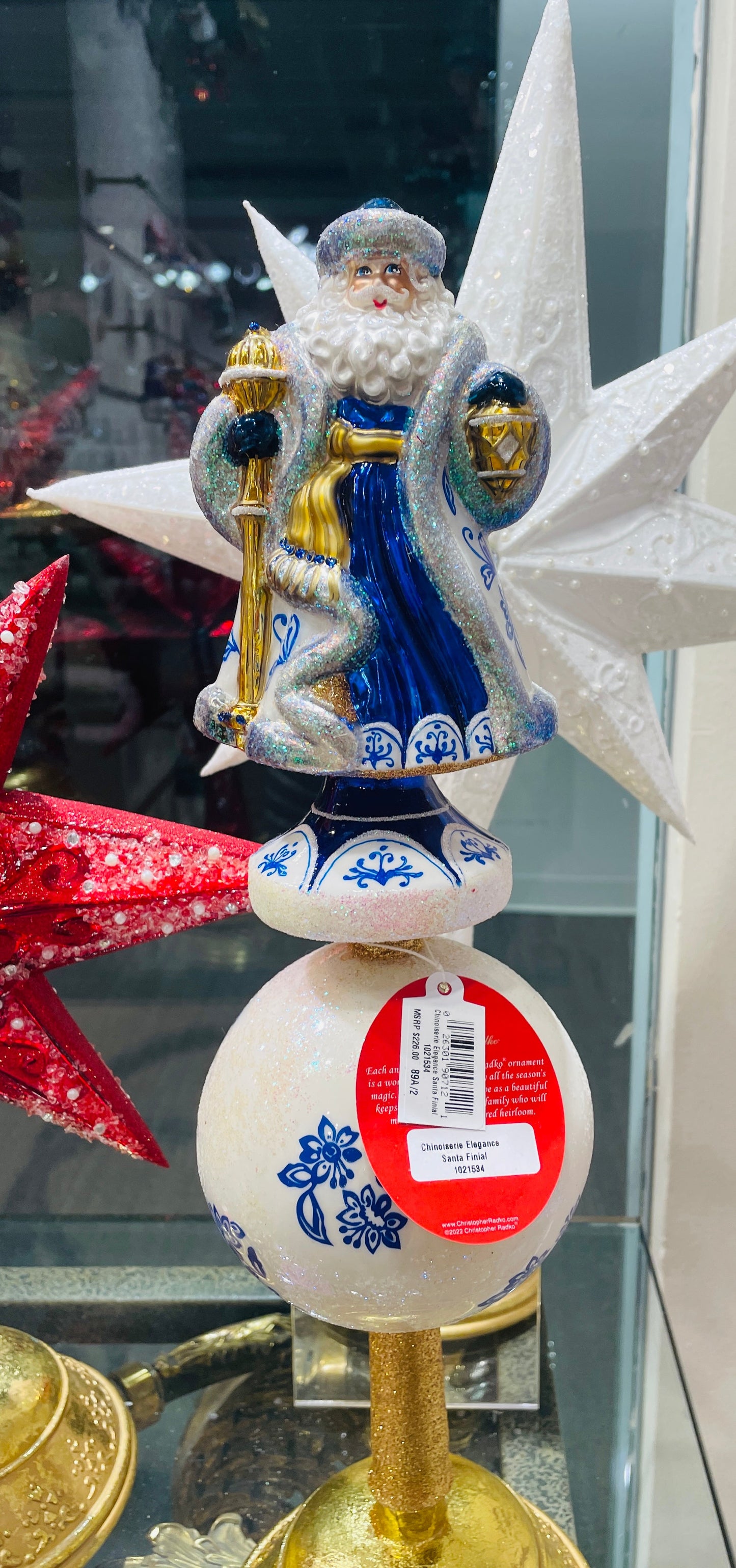 CHRISTOPHER RADKO Chinoiserie Elegance Santa Finial - E & C Creations