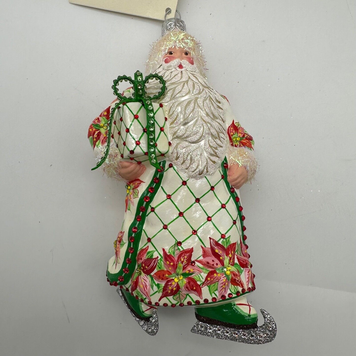 2012 Patricia Breen Skating Party Poinsettias 6.5" Ornament CATZ Exclusive