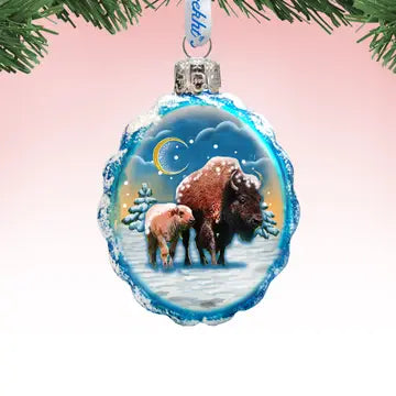 Buffalo Handcrafted Glass Ornament