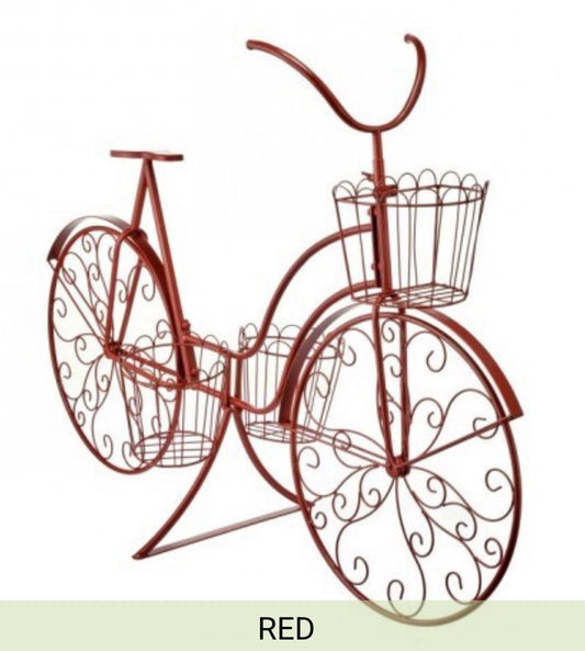 48" METAL KD GARDEN BICYCLE W PLANTERS