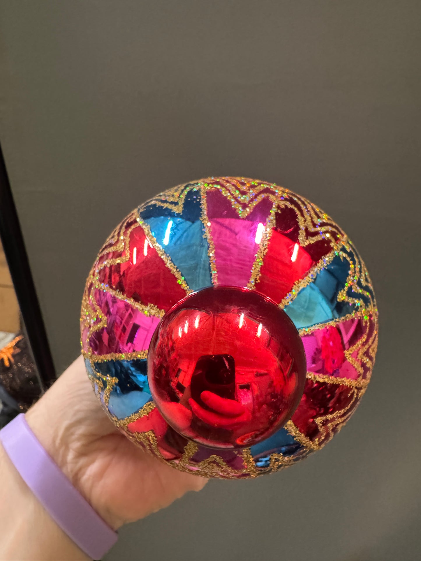 Christopher RADKO 'GILDED CHARMS' BALL DROP GLITTER ORNAMENT RARE #01-0345-0