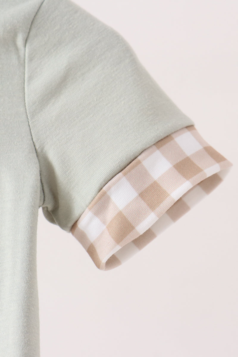 Green Scarecrow Embroidery Romper