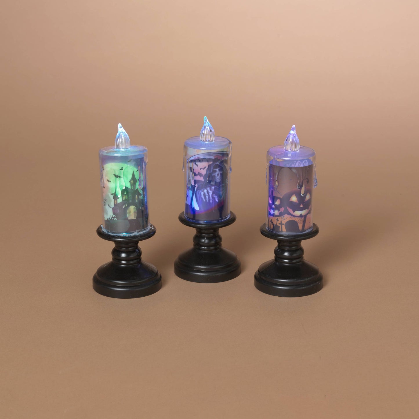 Halloween 5"H B/O Lighted Halloween Candle, 3 Asst