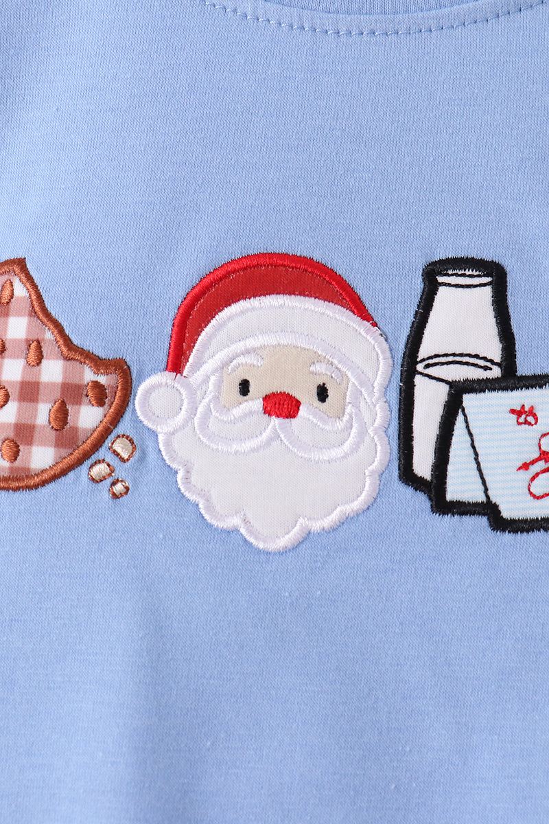 Blue Milk Cookies Embroidery Top