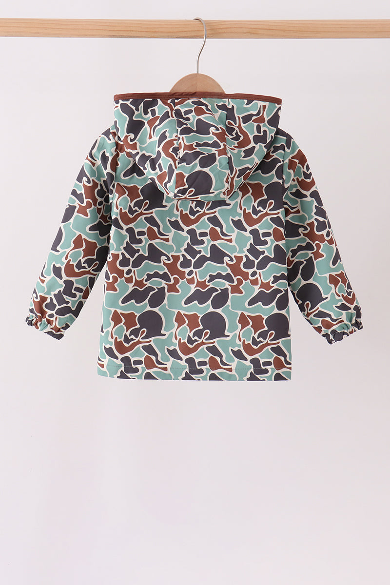 Green Camouflage Raincoat
