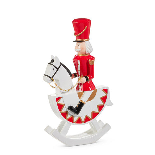 Raz 11" Nutcracker on Rocking Horse Christmas Figure Decoration