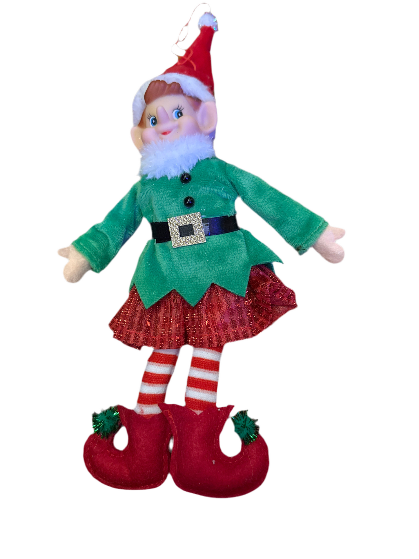 Elf ornament with red skirt
