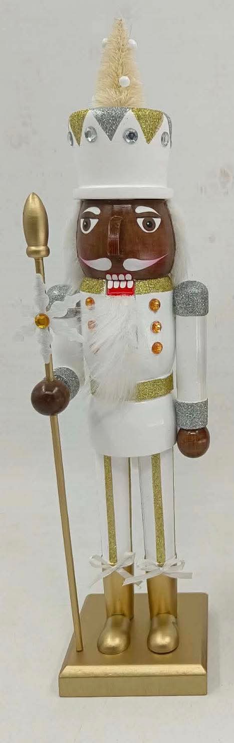 15" African American Tinsel Tree Nutcracker