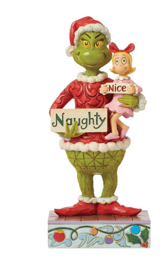 Grinch & Cindy Hold Sign Figure