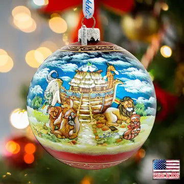 Noah Ark Glass Ornament, Handpainted Le By G.Debrekht