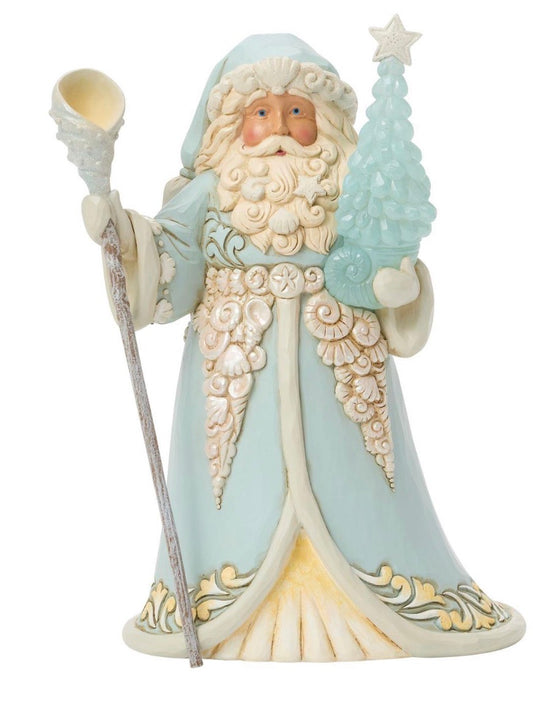 Santa with Sea Glass Tree