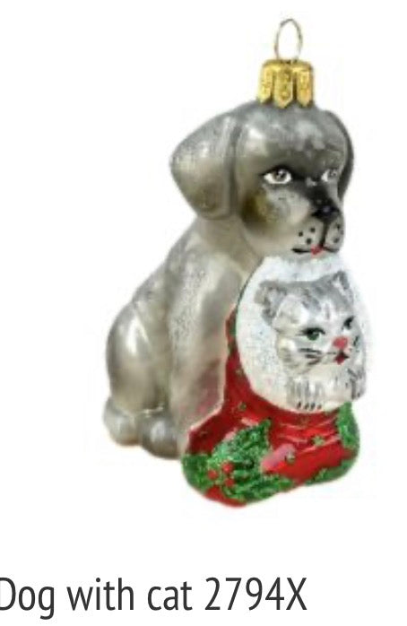 Gray Dog with cat 2794X