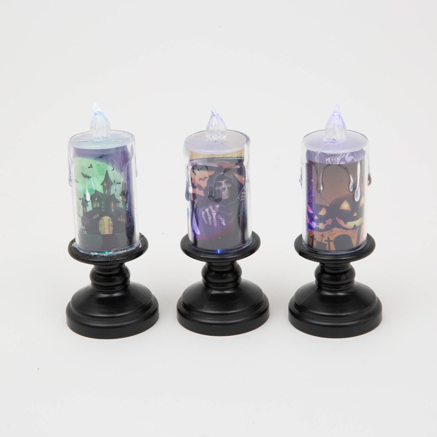 Halloween 5"H B/O Lighted Halloween Candle, 3 Asst